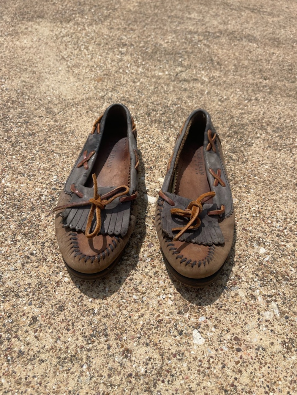 Women’s Two-Tone Leather Moccasin Loafers